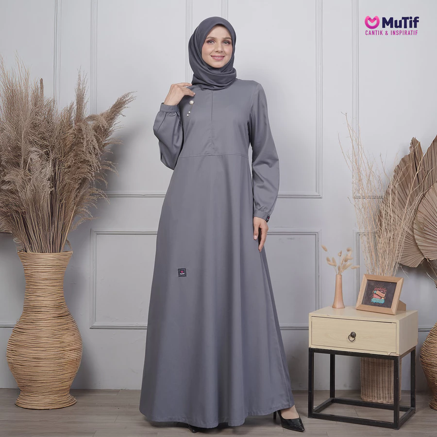 Gamis Safika Grey | Mutif